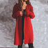 Autumn and winter solid color long sleeve hooded knitted cardigan
